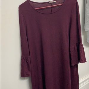 Gap knit burgundy flair sleeve dress